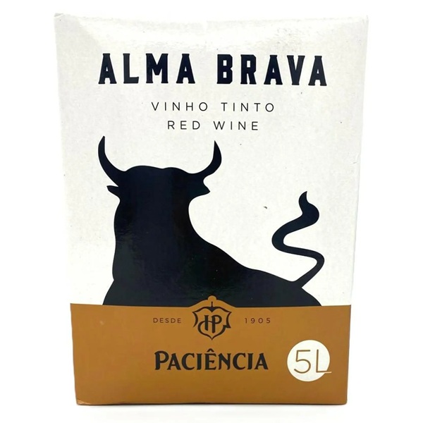 Opakowanie Alma Brava Red BiB 5L, czerwonego wina w praktycznym formacie Bag in Box o pojemności 5 litrów.