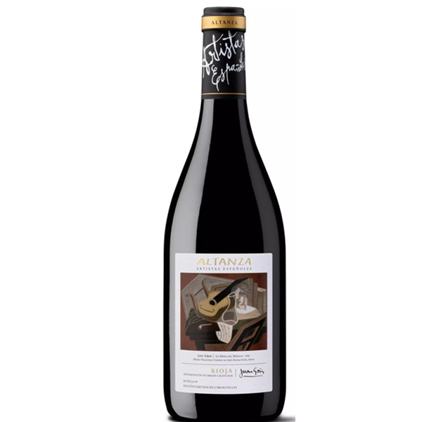Butelka hiszpańskiego czerwonego wina wytrawnego Altanza Reserva Rioja DOCa 14%, produkowanego ze szczepu Tempranillo.