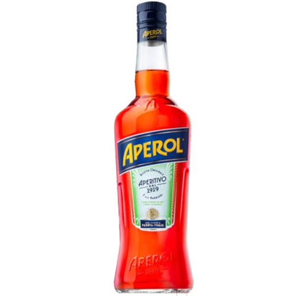 Butelka Aperol 11% 1L – włoskiego pomarańczowego aperitifu typu bitter, idealnego do przygotowania Aperol Spritz.