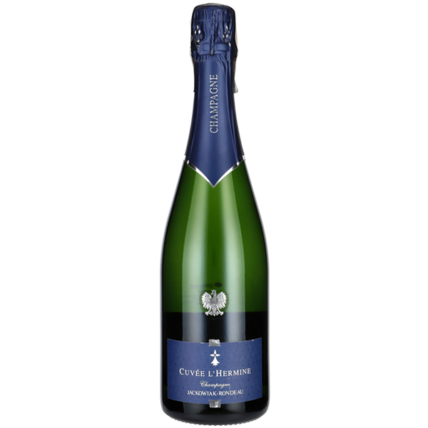 Butelka Champagne Jackowiak-Rondeau Cuvée L’Hermine Brut 12% 0,75 l – limitowanego francuskiego szampana dojrzewającego 10 lat.