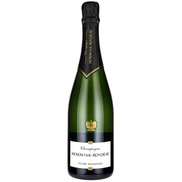 Butelka Champagne Jackowiak-Rondeau Cuvée Tradition Brut 12% 0,75 l – francuskiego szampana z Meunier, Pinot Noir i Chardonnay.