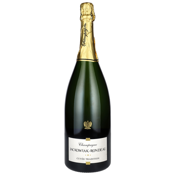Butelka Magnum 1,5 l Champagne Jackowiak-Rondeau Cuvée Tradition Brut 12% – francuskiego szampana z Meunier, Pinot Noir i Chardonnay.