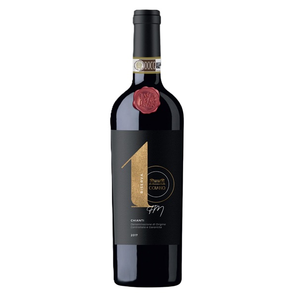 Butelka Coiano Chianti Riserva DOCG 14% – czerwonego wytrawnego wina z Sangiovese, Merlot i Cabernet z Toskanii.
