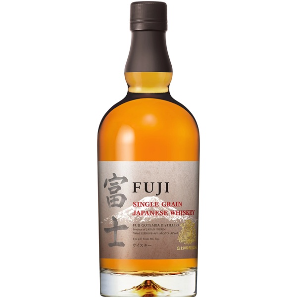 Butelka Fuji Single Grain Japanese Whiskey 46% 0,7L produkowanej w Fuji Gotemba Distillery w Japonii.
