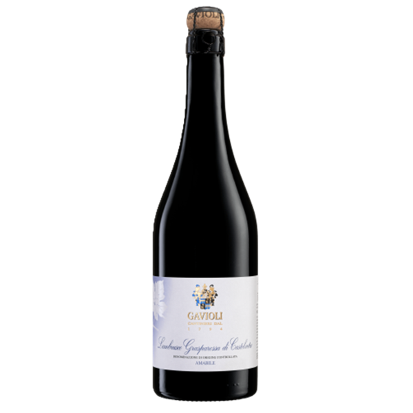 Butelka Giacobazzi Lambrusco Grasparossa di Castelvetro DOC 9% – czerwonego włoskiego wina frizzante z Emilia-Romagna.