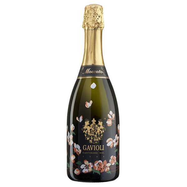 Butelka Giacobazzi Moscato Aromatico Vino Spumante 6,5% 0,75 l – włoskiego białego słodkiego wina musującego ze szczepu Moscato 100%.