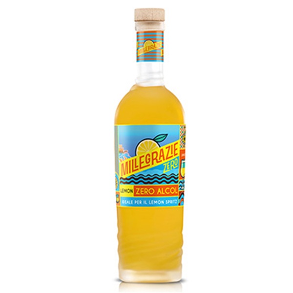 Butelka Millegrazie Limoncello Zero Francoli 700 ml, bezalkoholowej alternatywy dla włoskiego likieru cytrynowego limoncello.