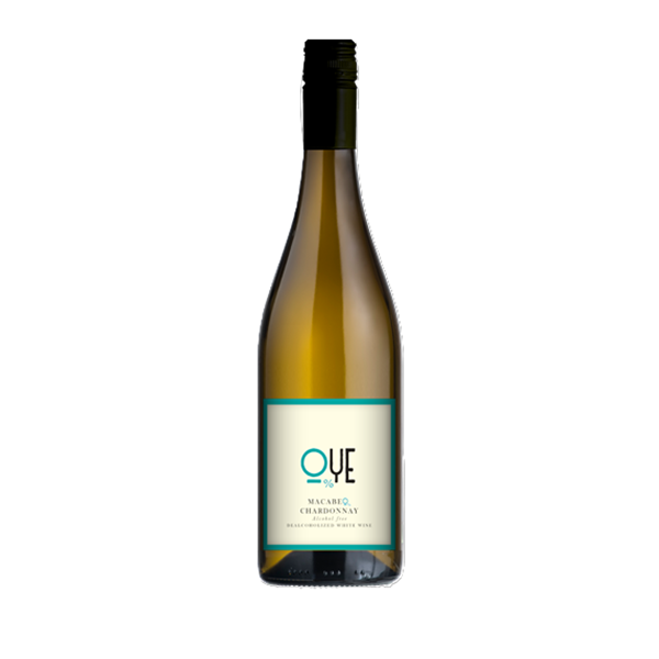 Butelka hiszpańskiego białego wina bezalkoholowego OYE Macabeo Chardonnay 750 ml od Bodegas Latúe.