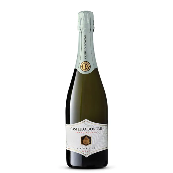Butelka Paladin Cuvée 22 Franciacorta DOCG BIO 12,5% – włoskiego białego wina musującego z Chardonnay 100%.
