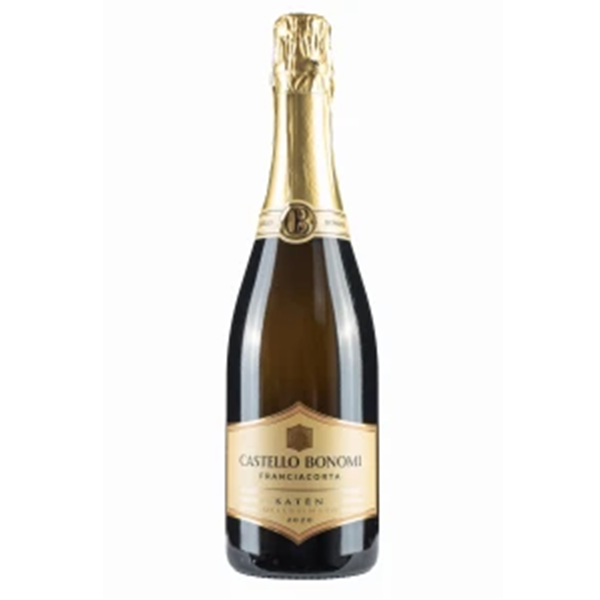 Butelka Paladin Satèn Franciacorta DOCG 12,5% – włoskiego białego wina musującego z Chardonnay 100%.