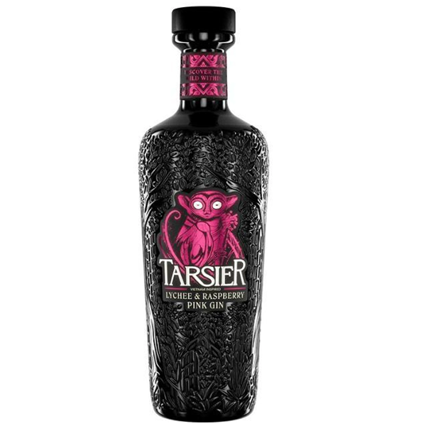 Butelka Gin BF Tarsier Lychee & Raspberry Pink 40% – owocowego różowego ginu z nutami egzotycznego liczi i soczystych malin.
