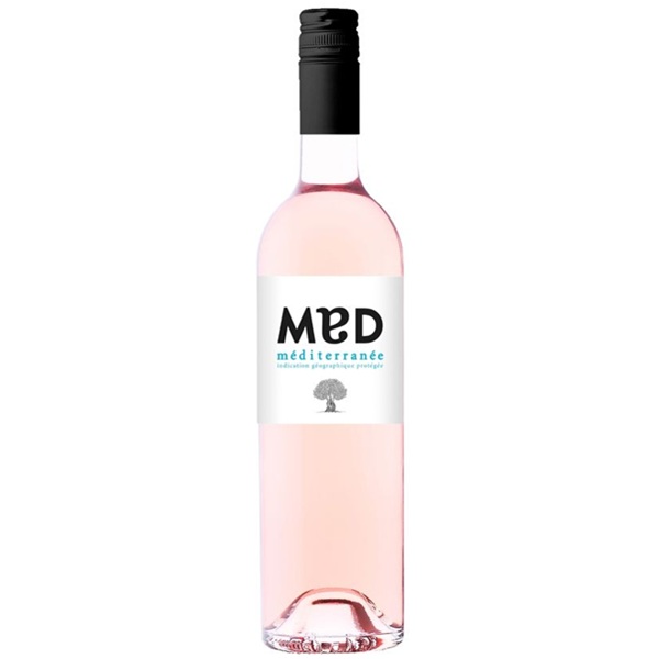 Butelka Vins Breban MED Rose IGP Mediterranee 12,5% – francuskiego różowego wina wytrawnego z Grenache, Cinsault i Syrah.